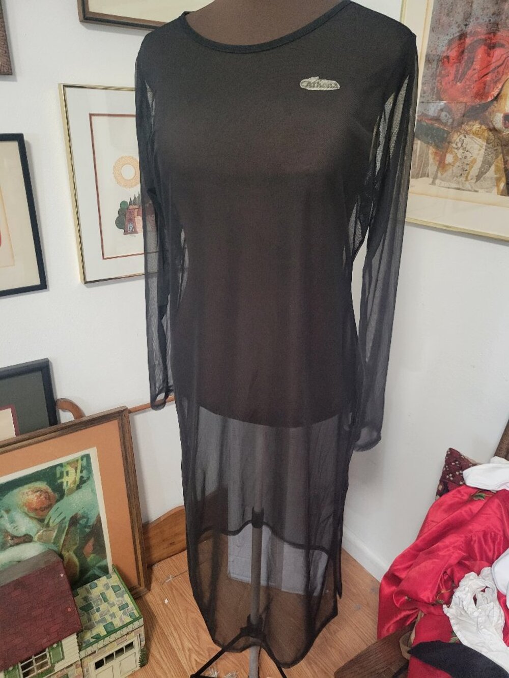 Body Con Black Net Body Suit Size 1X by Forever Rose